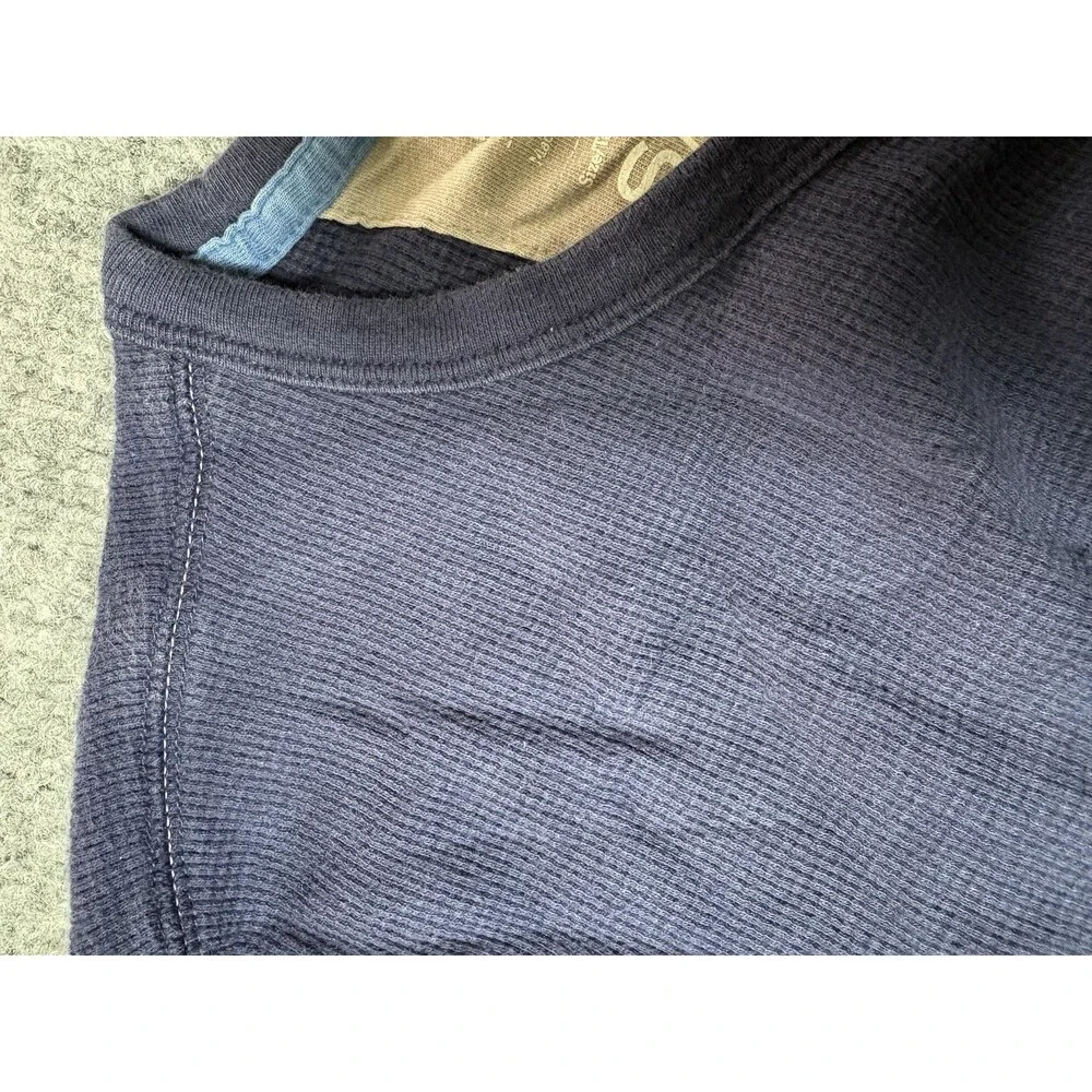 Banana Republic Shirt Mens S Blue Long Sleeve Thermal Waffle Knit Slim